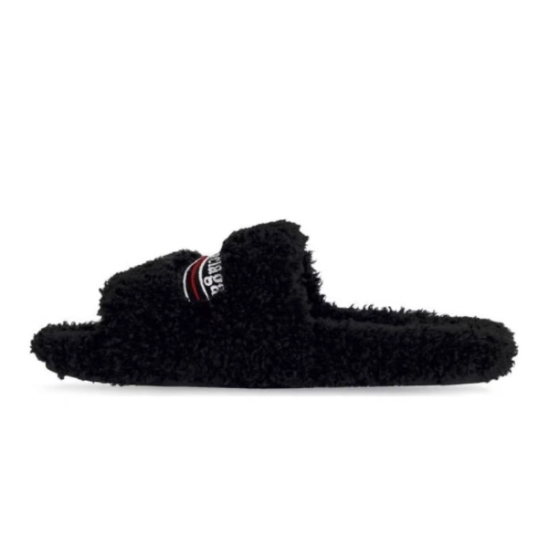Balenciaga Furry Slide Black 654747W2DO11096