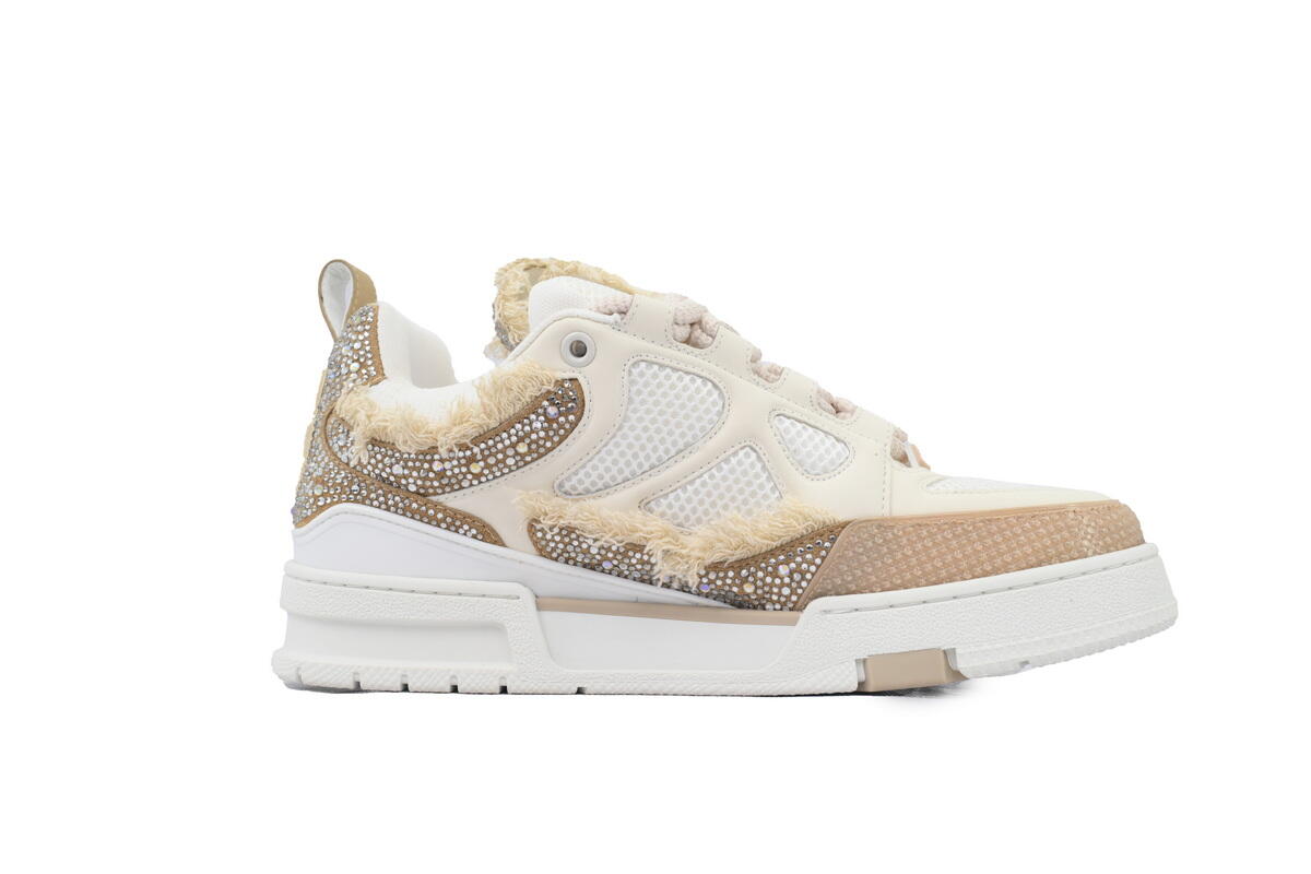 Pkkicks God Batch Louis Vuitton Skate Horse Hair Apricot Diamond