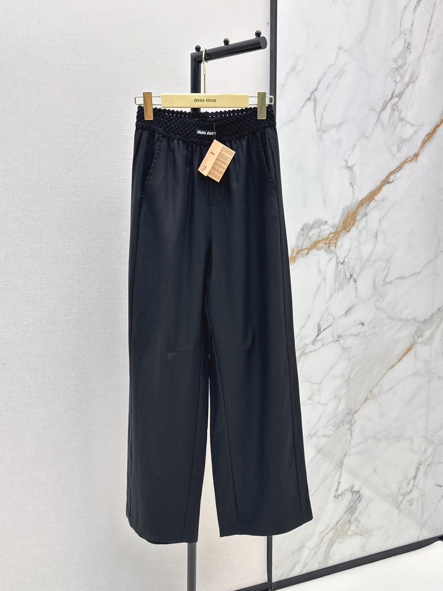 Miu New patchwork wide-leg pants