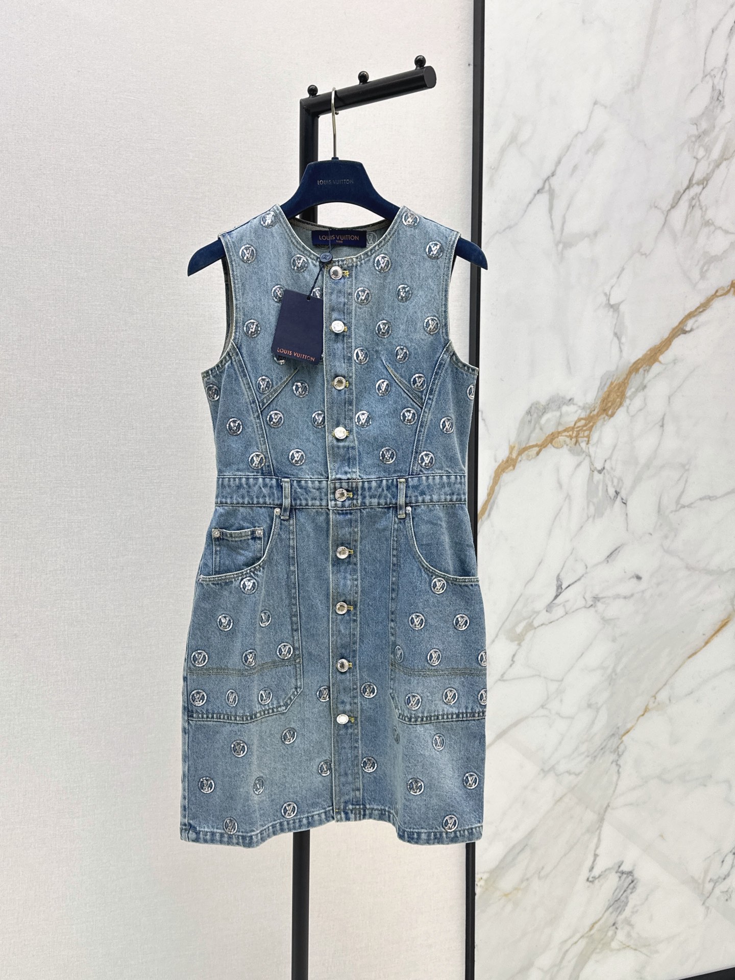 Louis New Sequin denim dress
