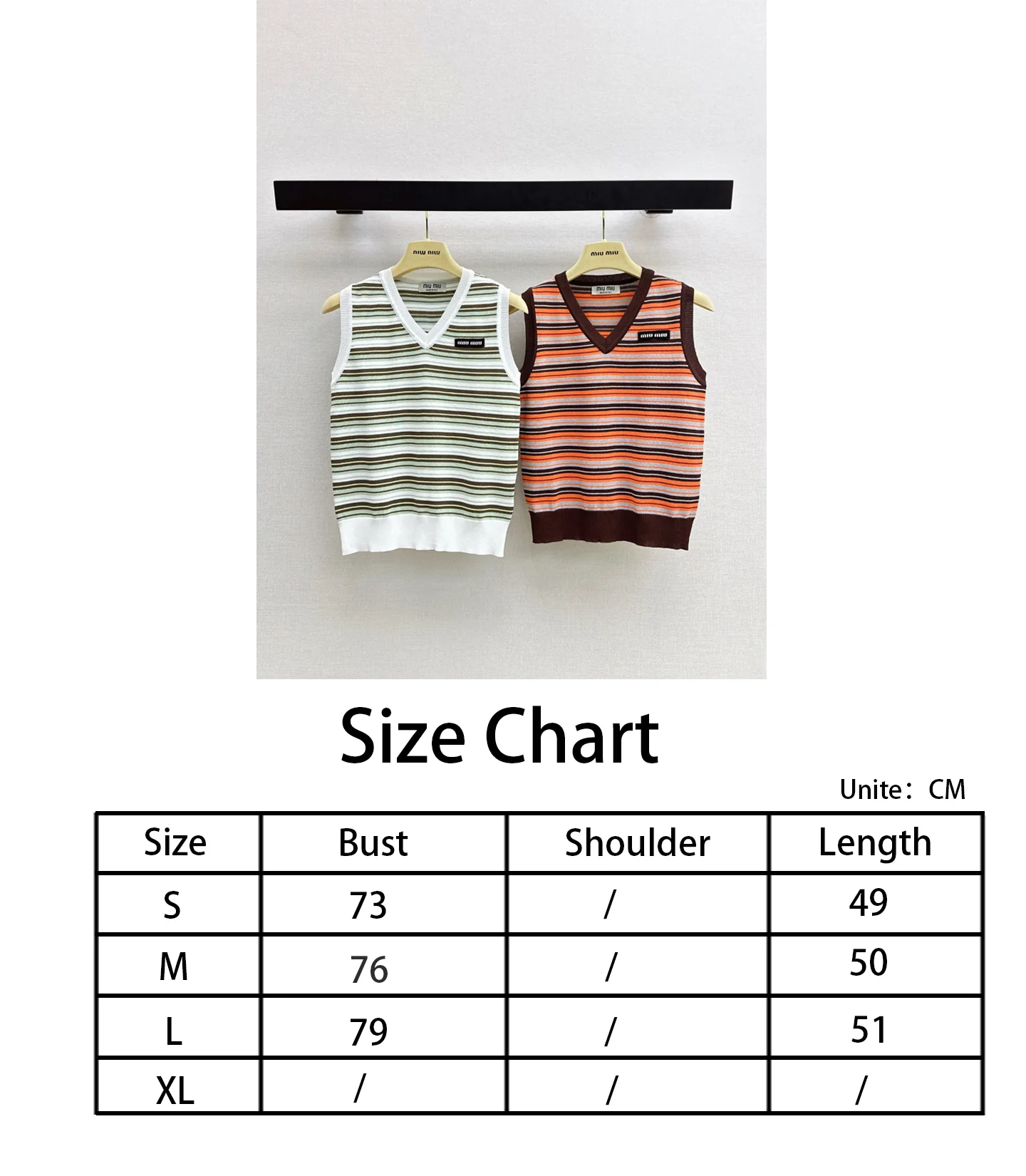 Miu NEW stripe knitted vest