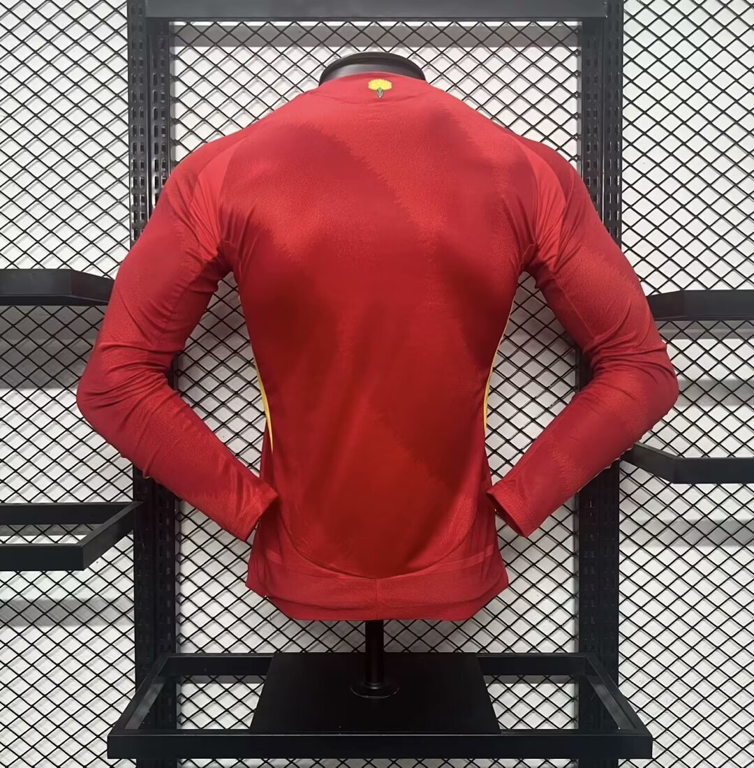 Spain 2024-25 Euro Home Long Sleeves Jersey – Player Version