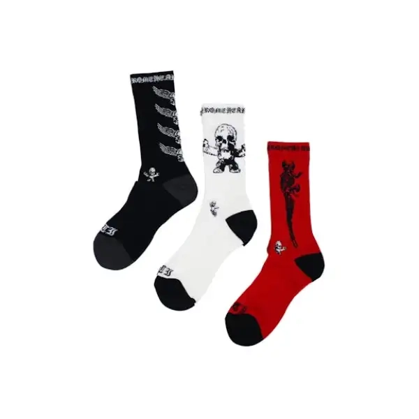 Chrome Hearts Foti Socks Black/White/Red