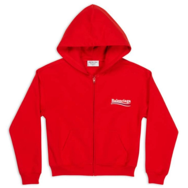 WOMEN'S POLITICAL CAMPAIGN SHRUNK ZIP-UP HOODIE SMALL FIT IN RED 623451TKVI96040