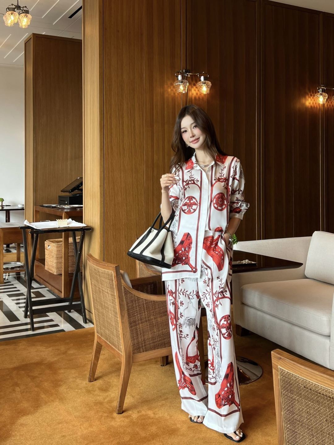 Herm New print silk pants