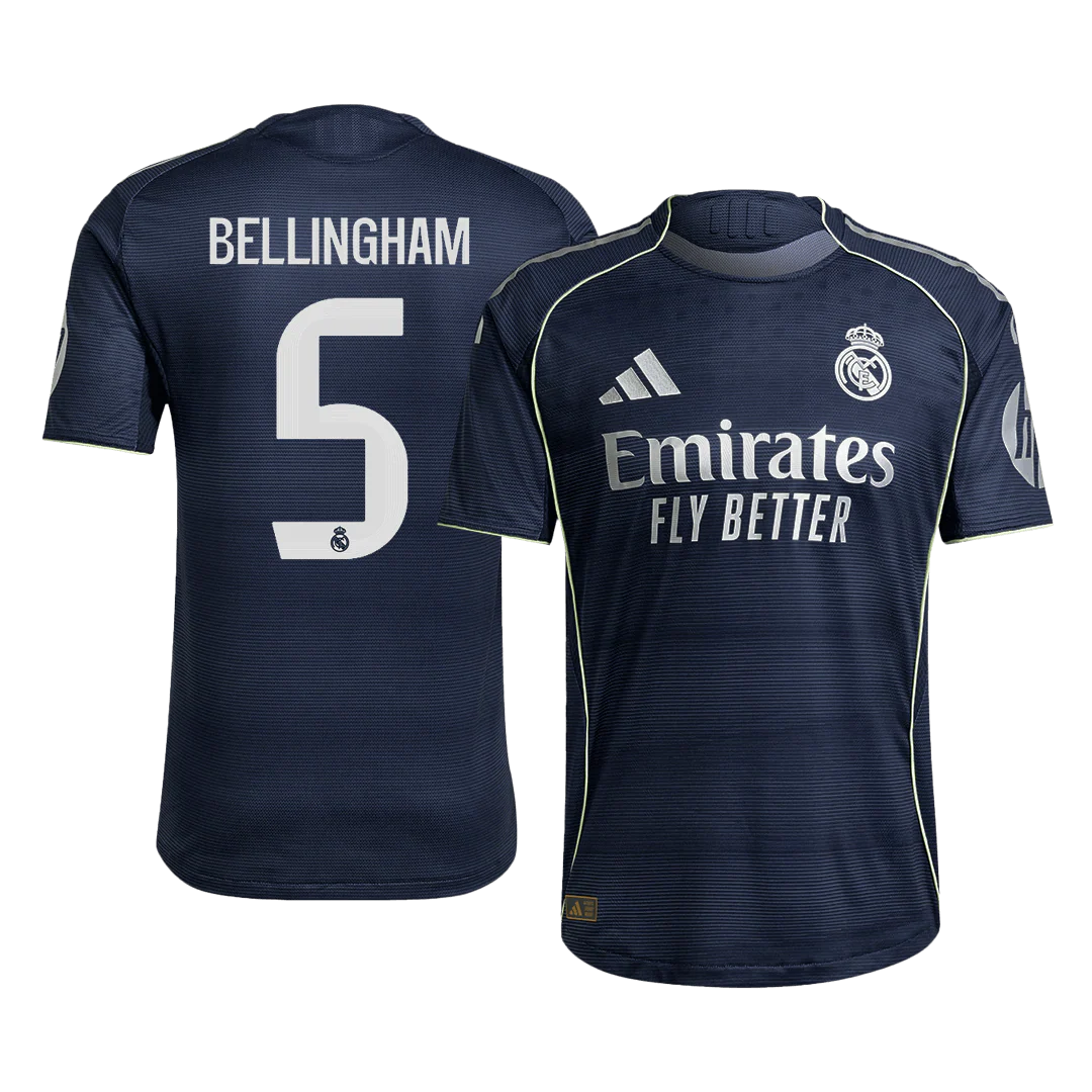BELLINGHAM #5 Real Madrid Away Player Version Soccer Jersey 2025/26