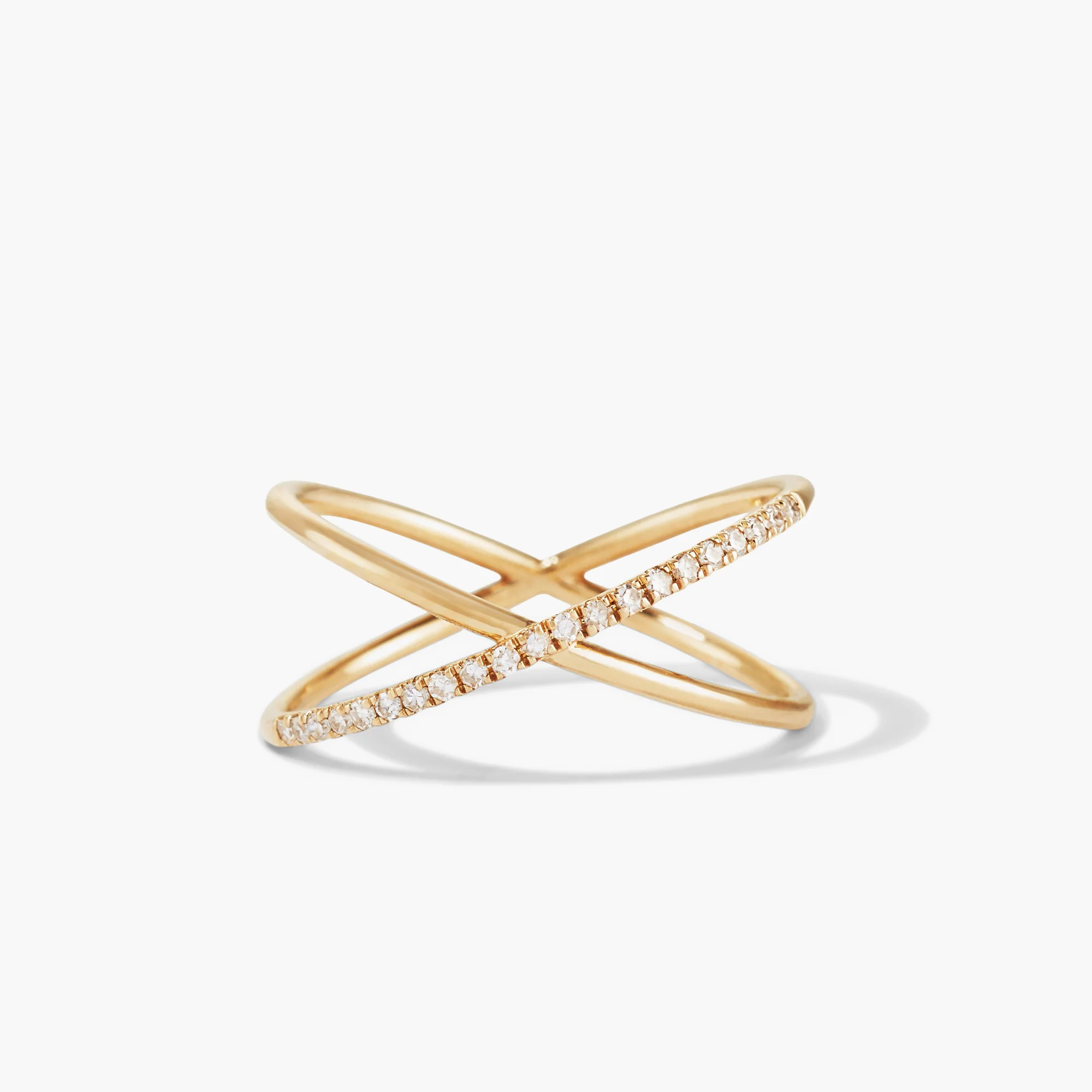 Pavé Diamond X Ring