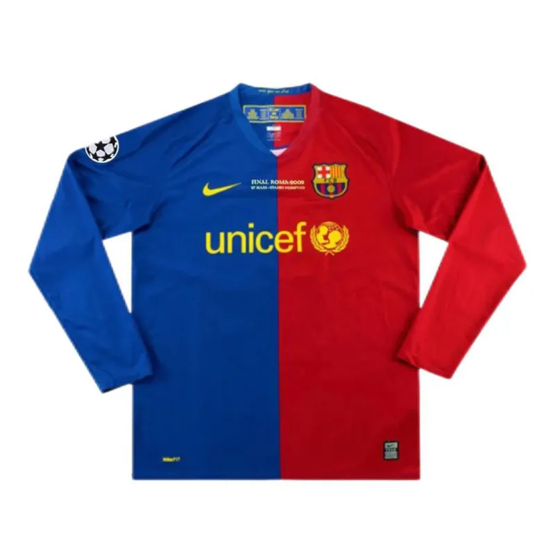 08-09 Barcelona Messi #10 UCL Final Retro Long Sleeve Home