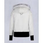 Moose Knuckles White Jacket White Wool Collar（NFC)