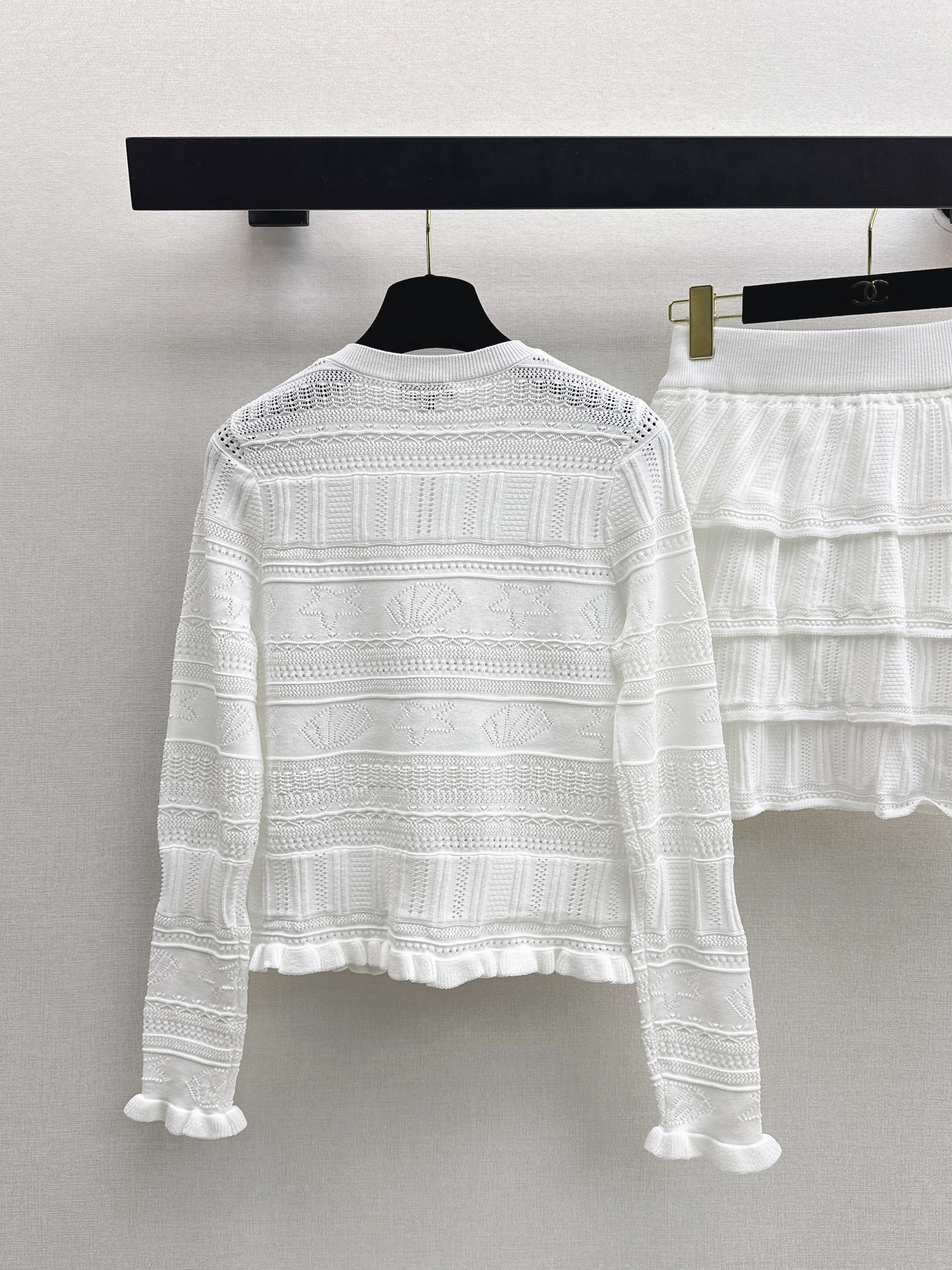 Chan New knit cardigan&bubble skirt sets