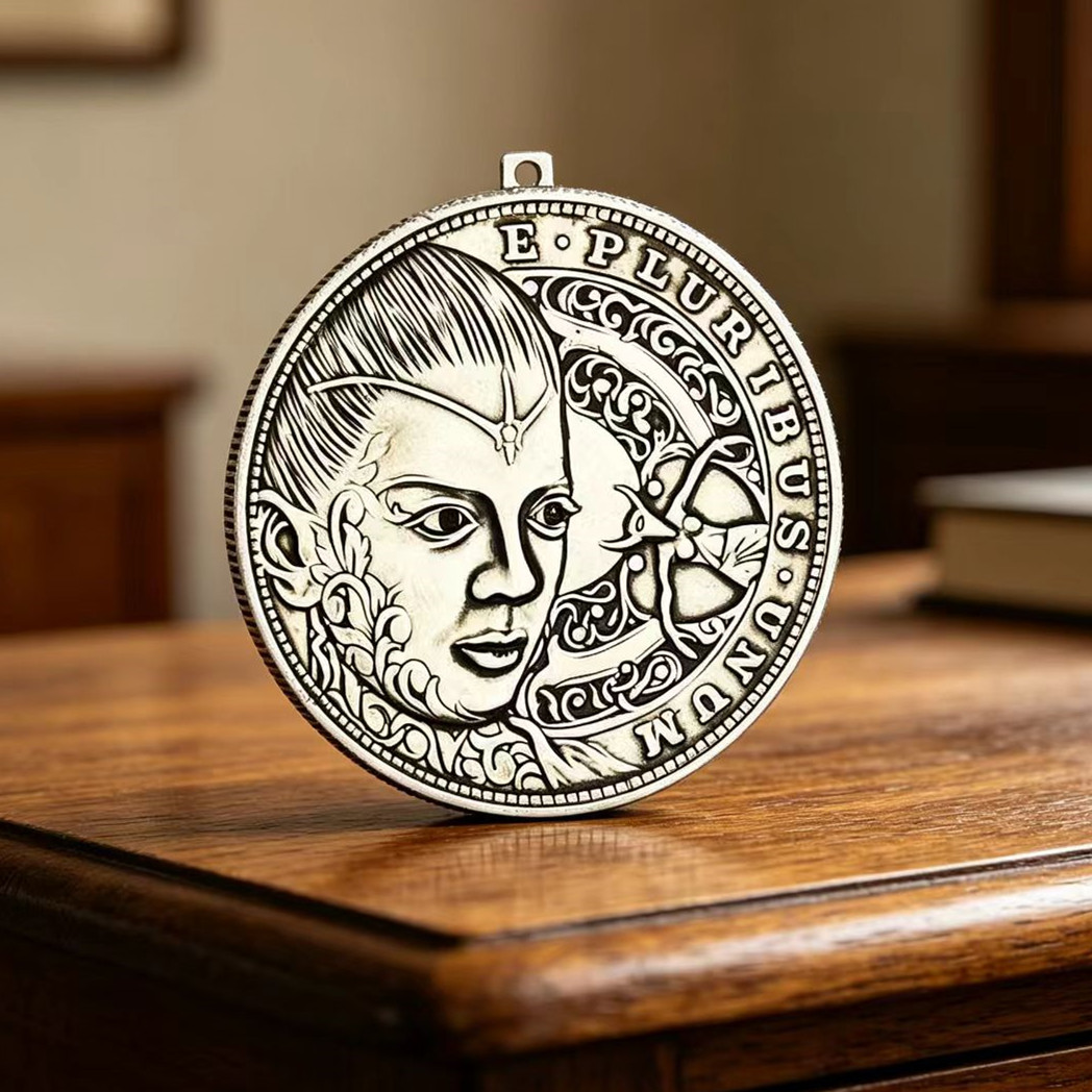 USA Movable Mechanical Coin The Queen's Eyes Moving Amazing Art Roman Booteen Hobo Nickel Morgan Dollar Collectible Creative Gift Handmade Commemoration Coin