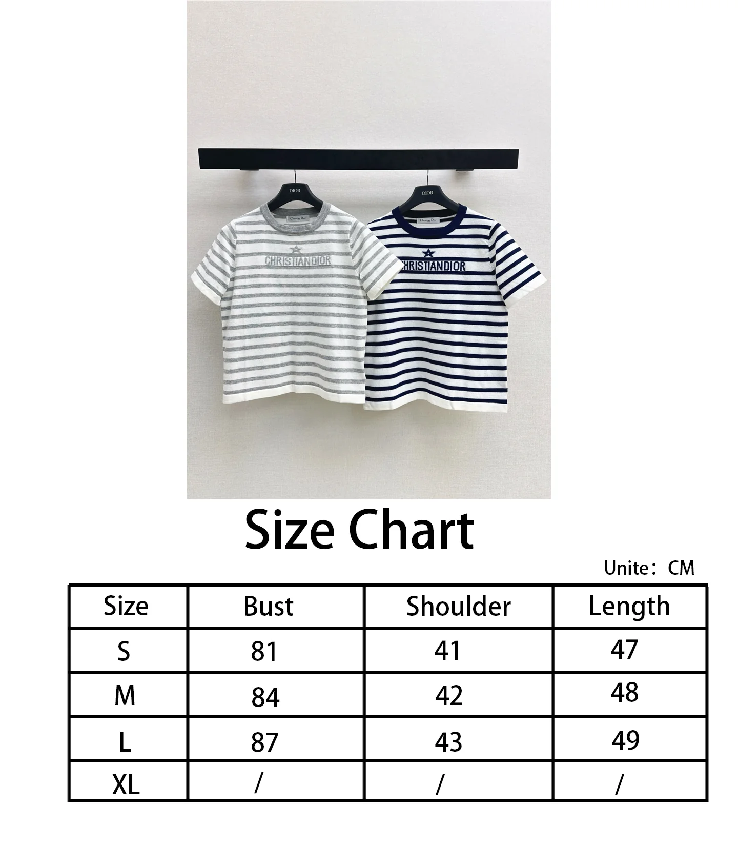 CD NEW stripe short sleeve knitwear