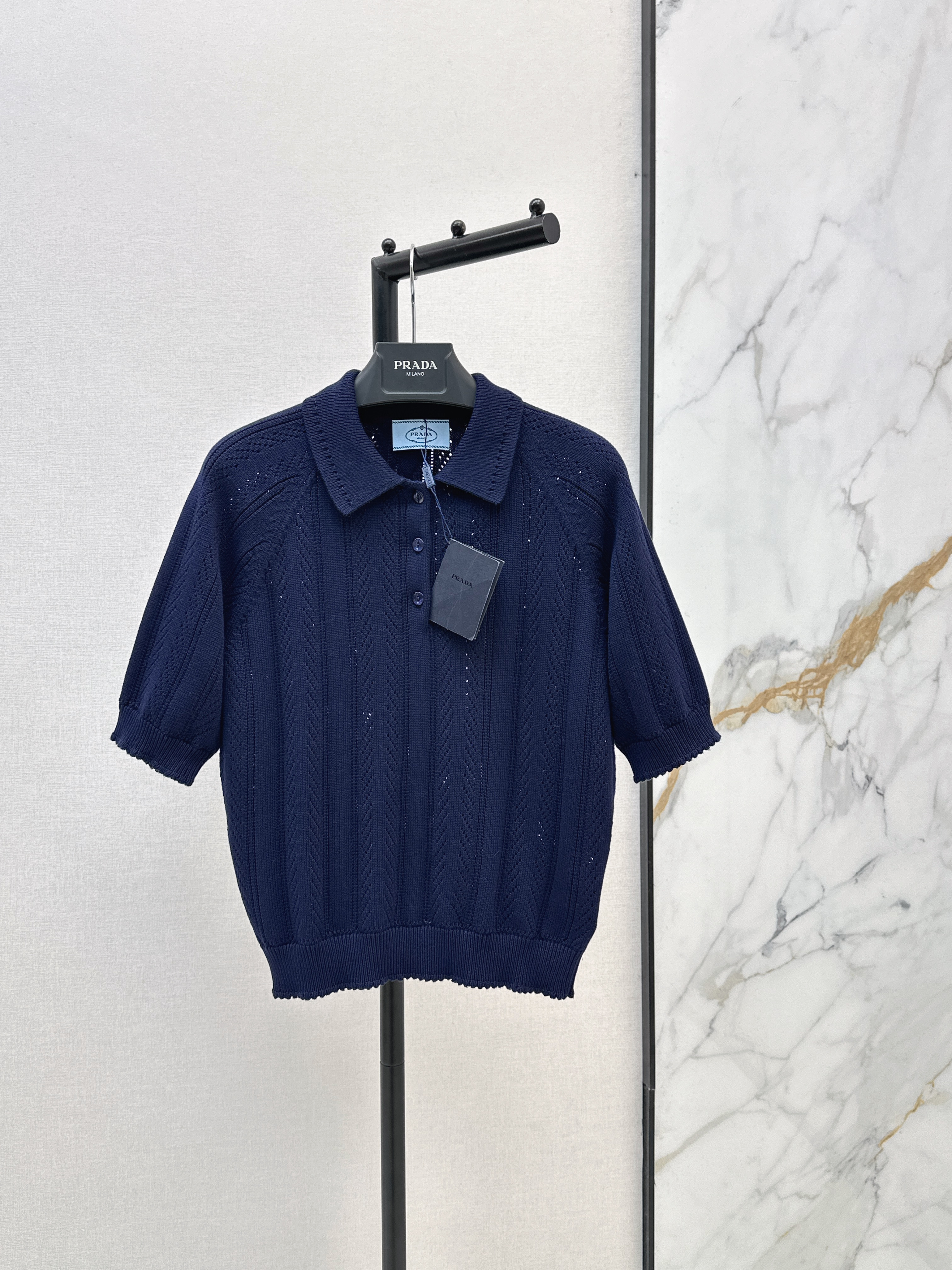 Pra New Hollow-out polo knitwear