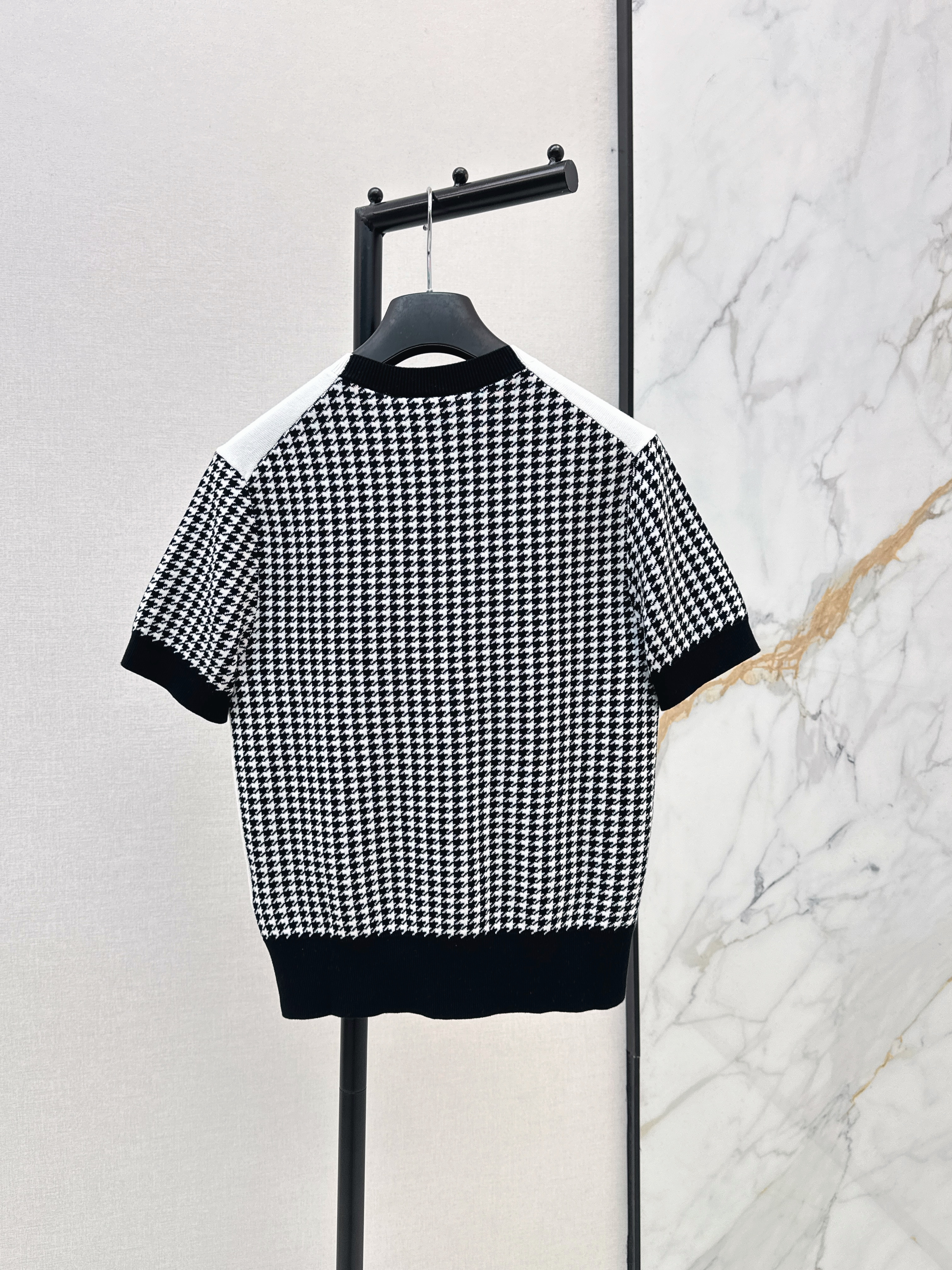 CD New houndstooth short-sleeve top