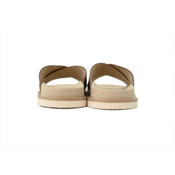 Brunello Cucinelli Suede Crisscross Slides Brown