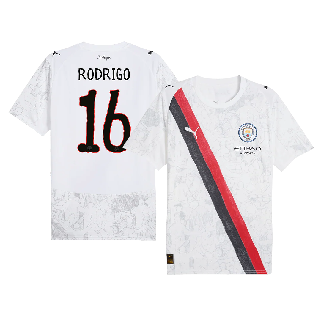 RODRIGO #16 Manchester City KidSuper Soccer Jersey 2025/26 White - Club World Cup
