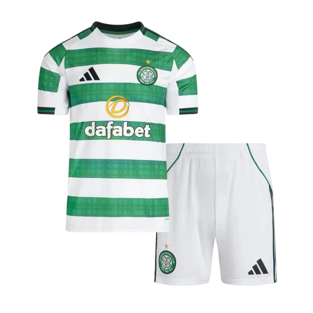 Kid's Celtic Home Soccer Kit 2025/26 - Jersey+Shorts