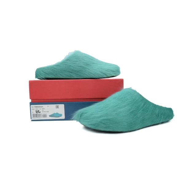 Marni Long-hair Calfskin Fussbett Sabot Dark Green SBMR000600P412200V38