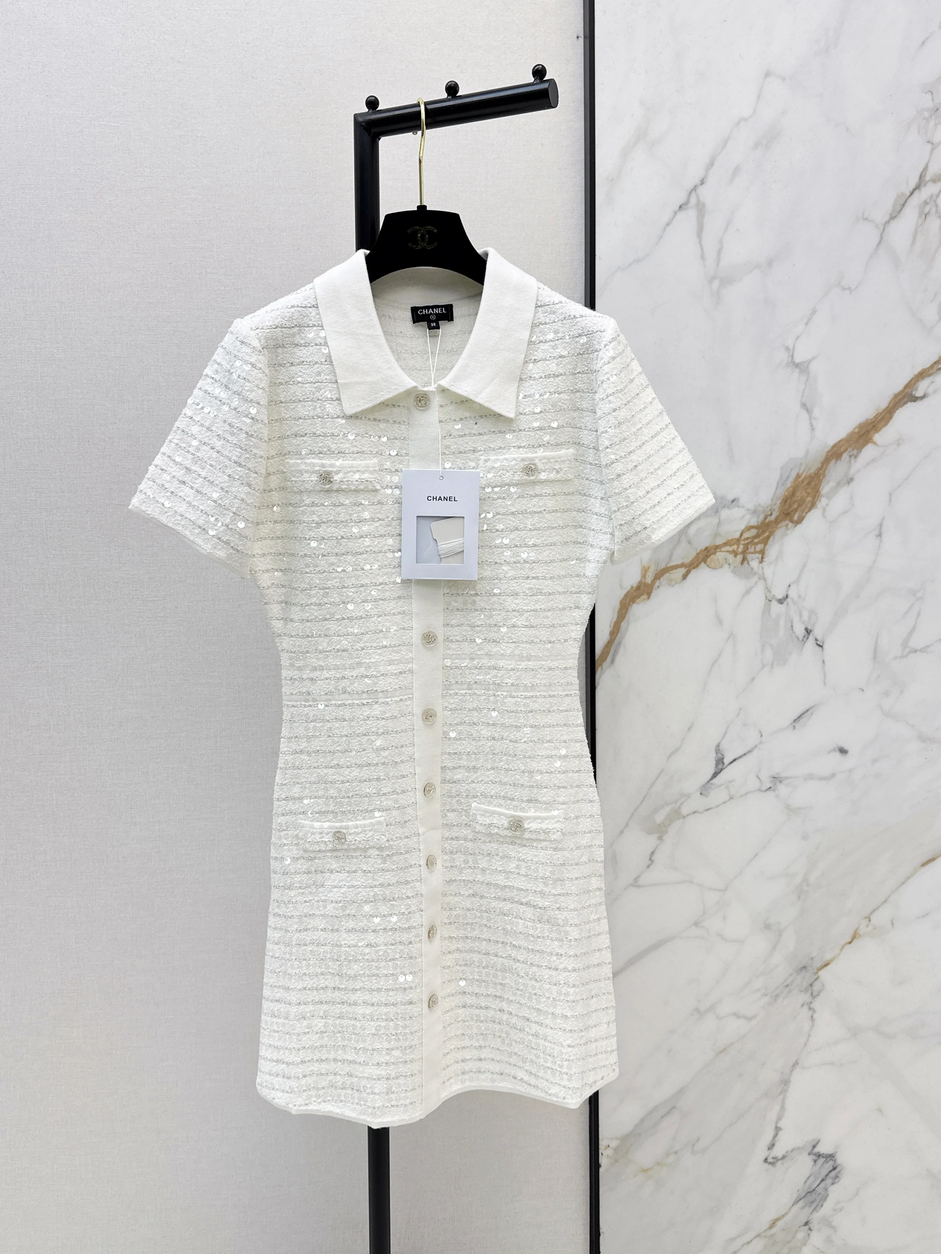 Chan NEW sequin knitted dress