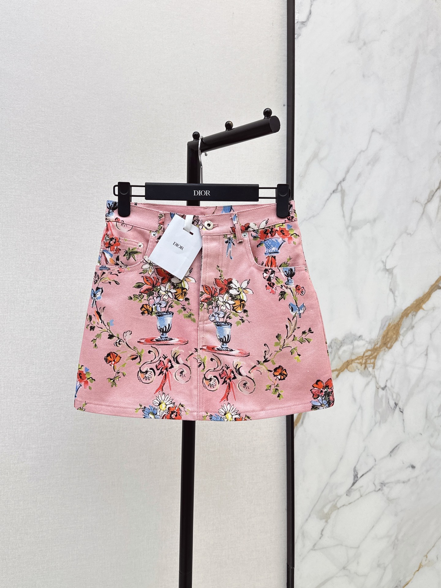 CD New Printed denim skirt