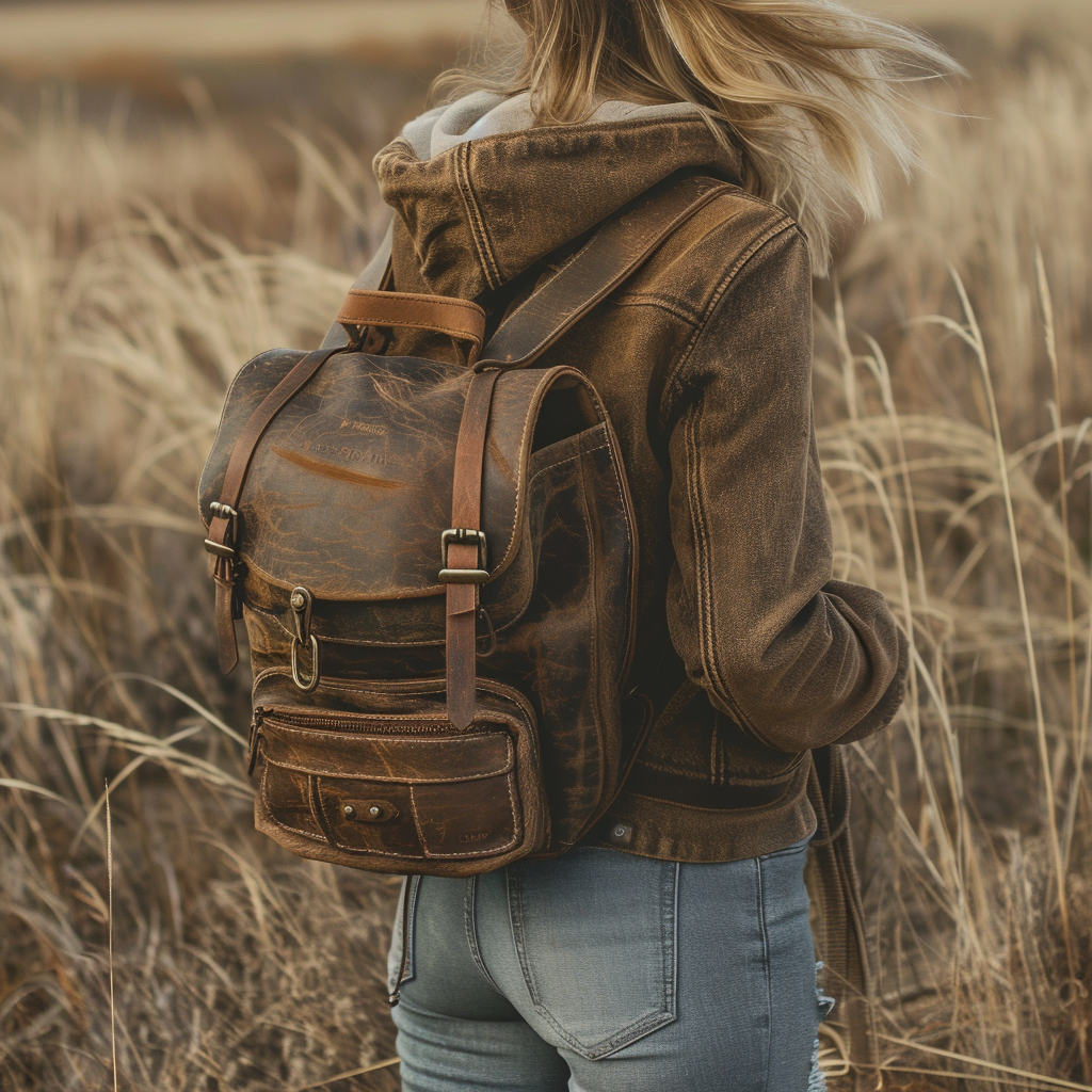 Women Western Style Compact Rucksack Mini Backpack