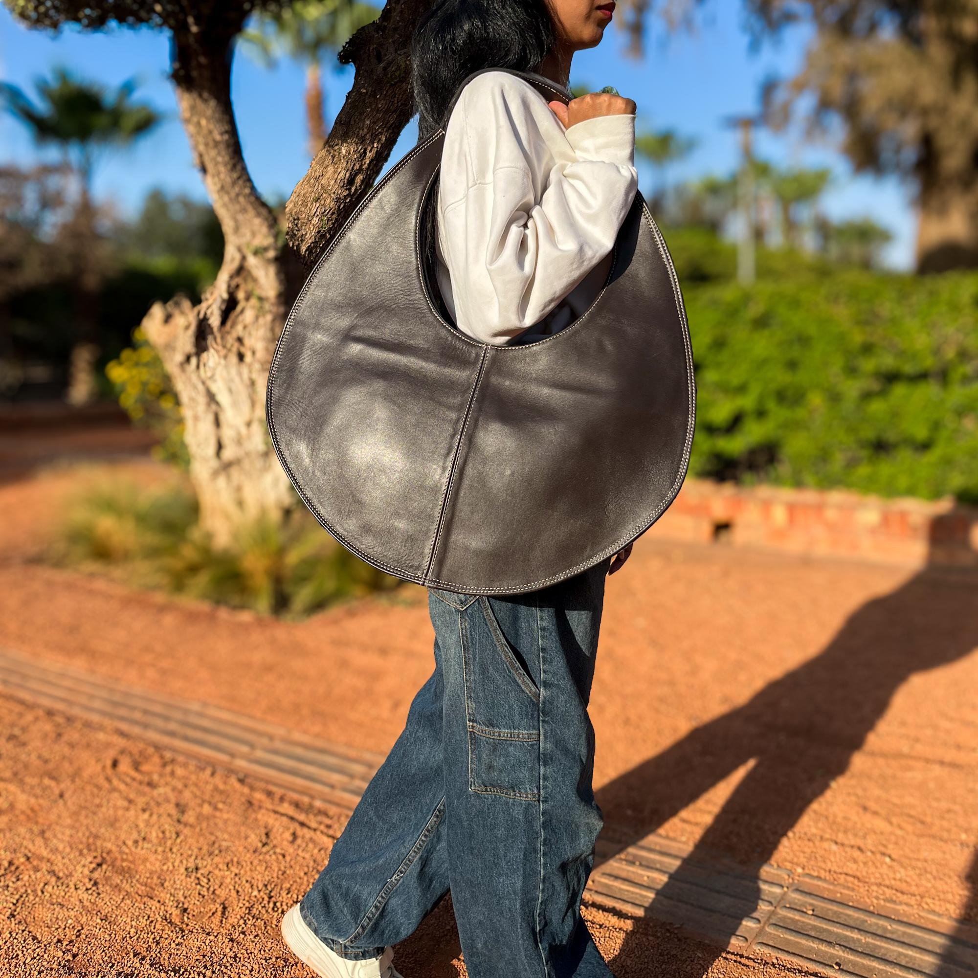 The Crescent Leather Hobo Bag