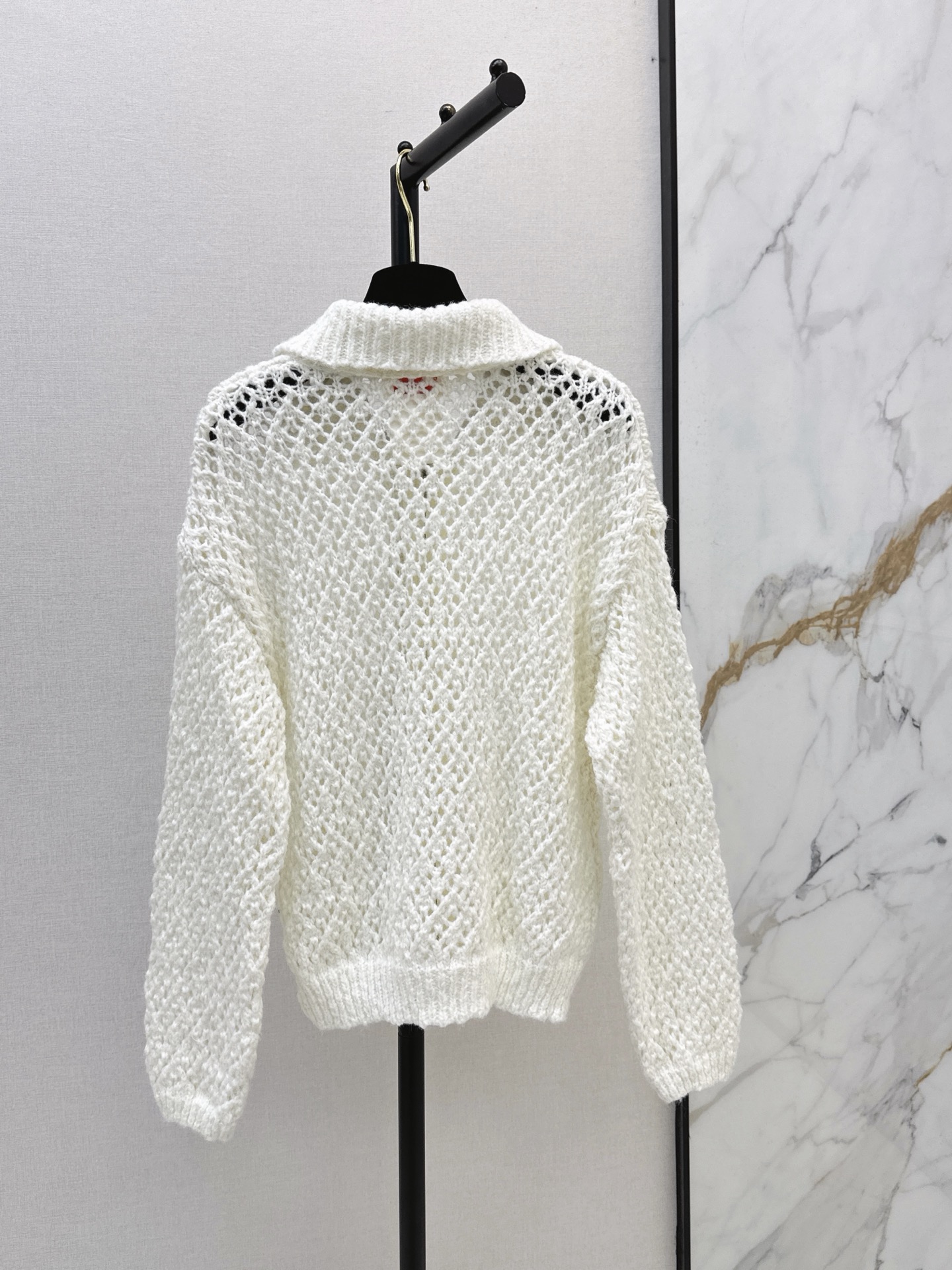 Chan New Hollow-out zip-up cardigan