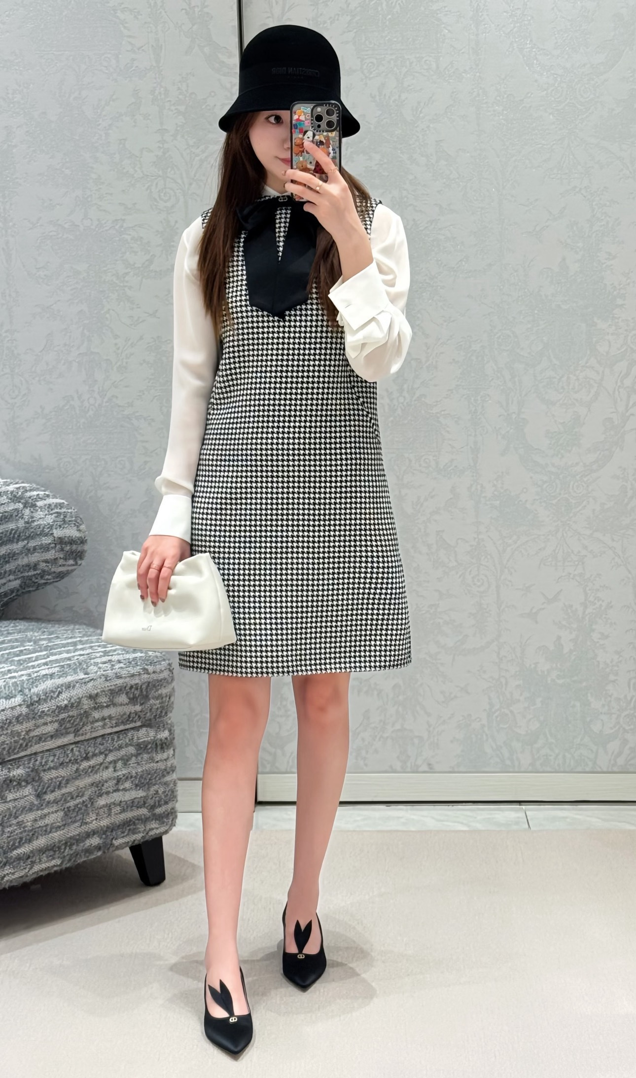 CD New Houndstooth Sleeveless dress