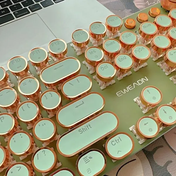 Retro Typewriter Wired Keyboard 2S – Matcha Green