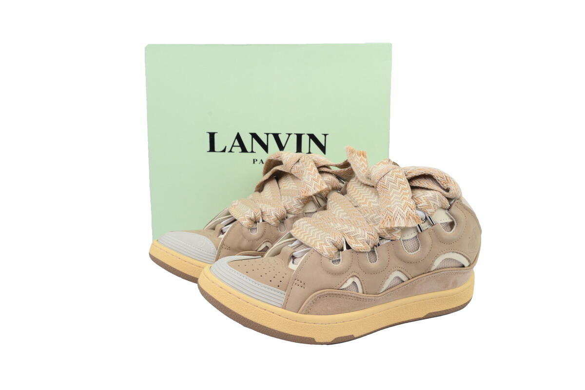 Lanvin Curb Sneakers White Brown