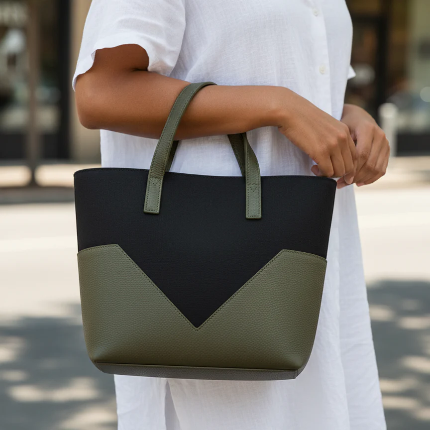 Reverse Olive Black Tote