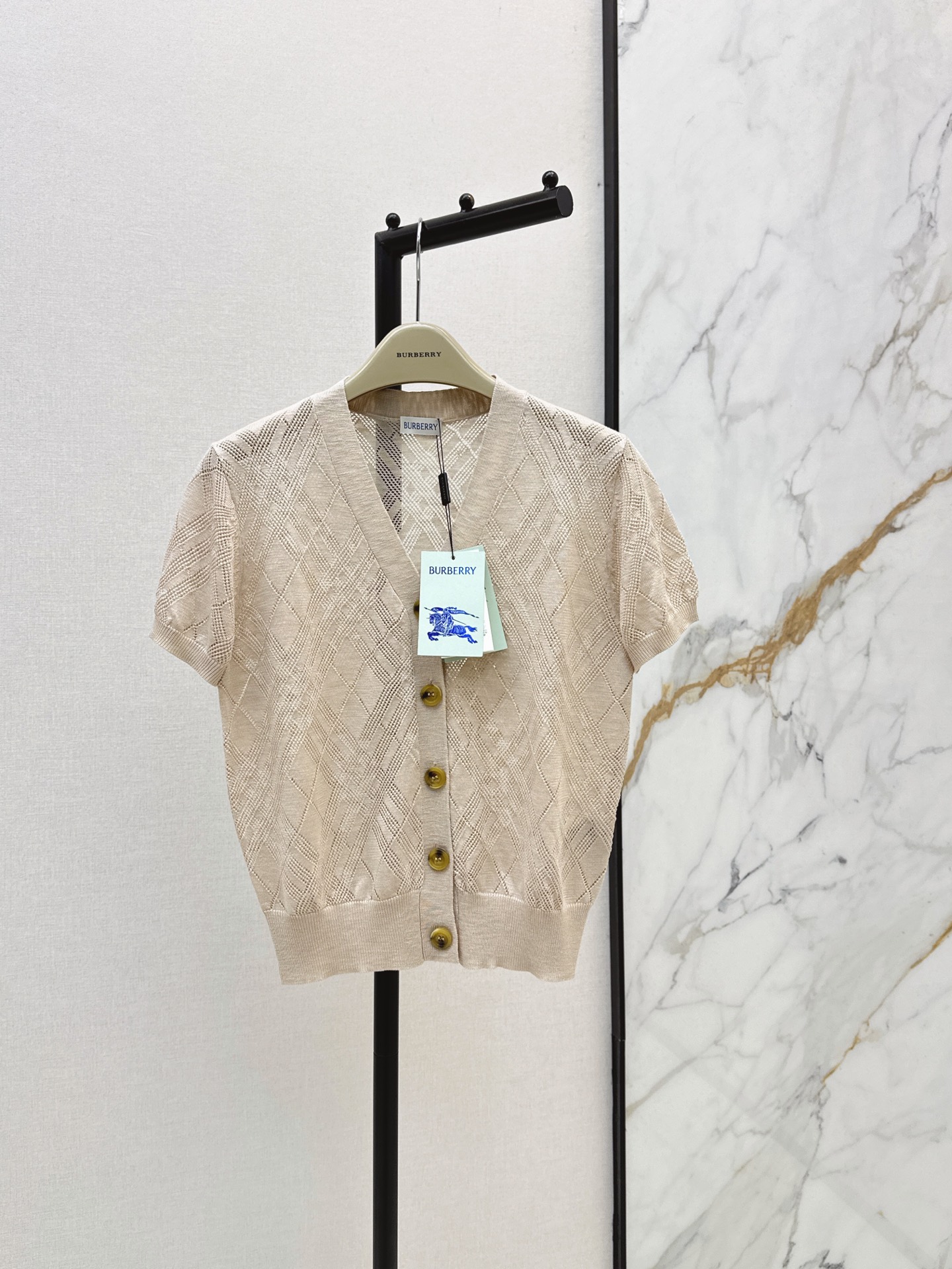 Bur New Plaid Woven V-Neck Knitwear