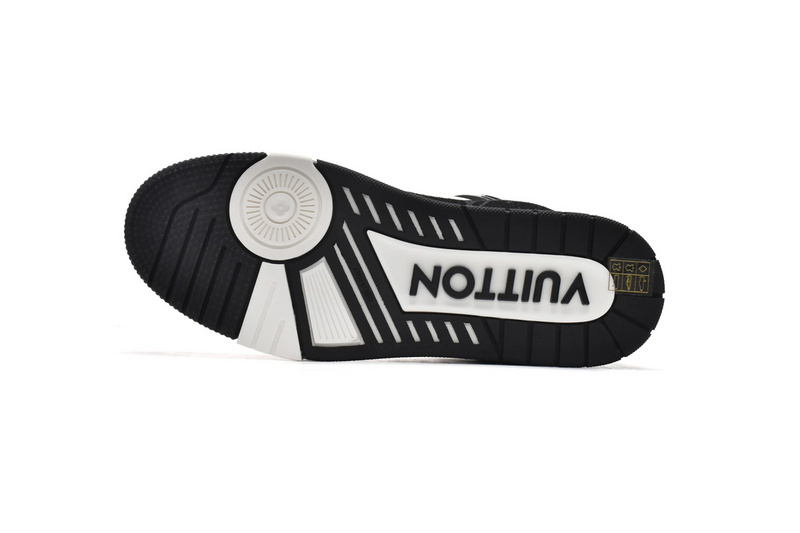 Pkkicks God Batch LOUIS VUITTON Trainer Black And White Cloth Cover VL1202