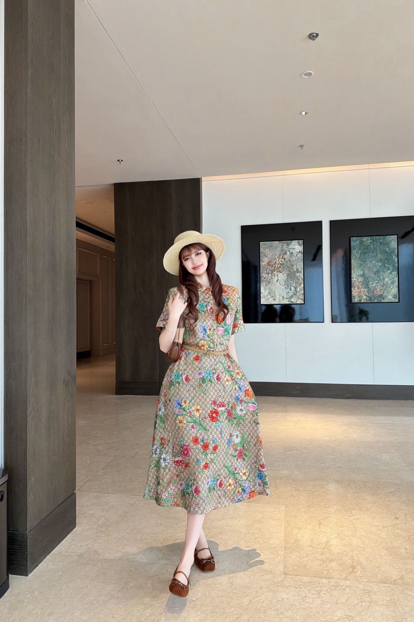Guc New Floral Print Dress