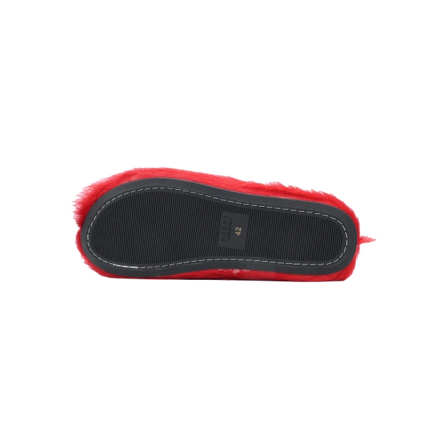 Marni Long-hair Calfskin Fussbett Sabot Red SBMS004601P412200R66