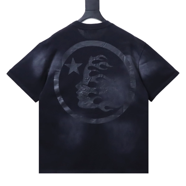 Hellstar Style Embossed Letter Print Short-Sleeve T-Shirt