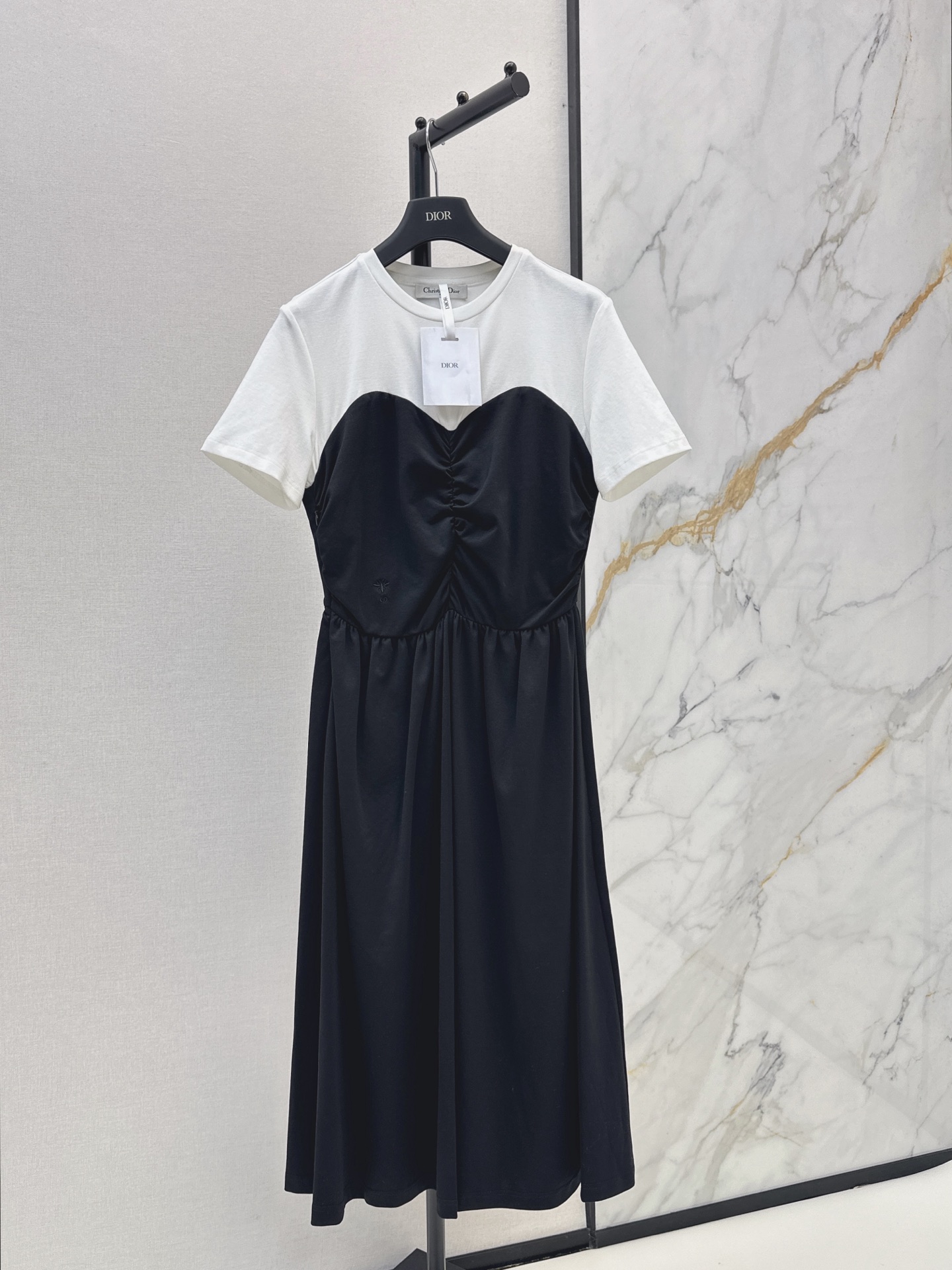 CD New Color-blocked patchwork dress