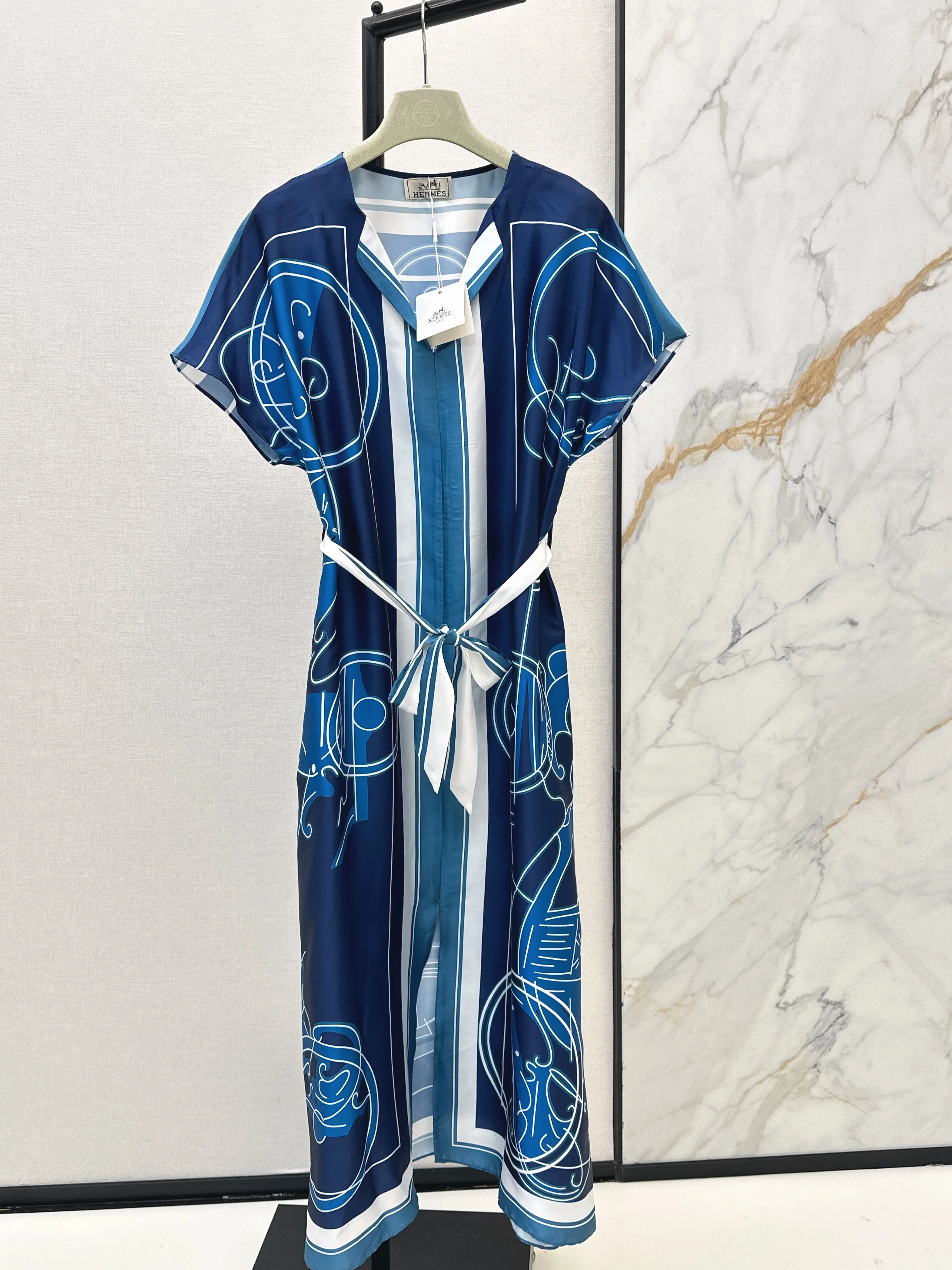 Herm NEW print silk dress