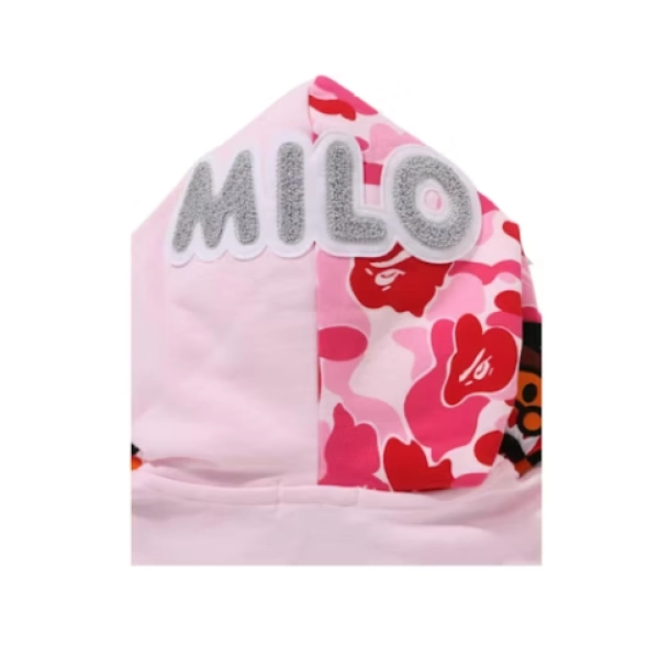 BAPE  Milo Shark Full Zip Double Hoodie Hoodie (Silver Font Milo) Pink