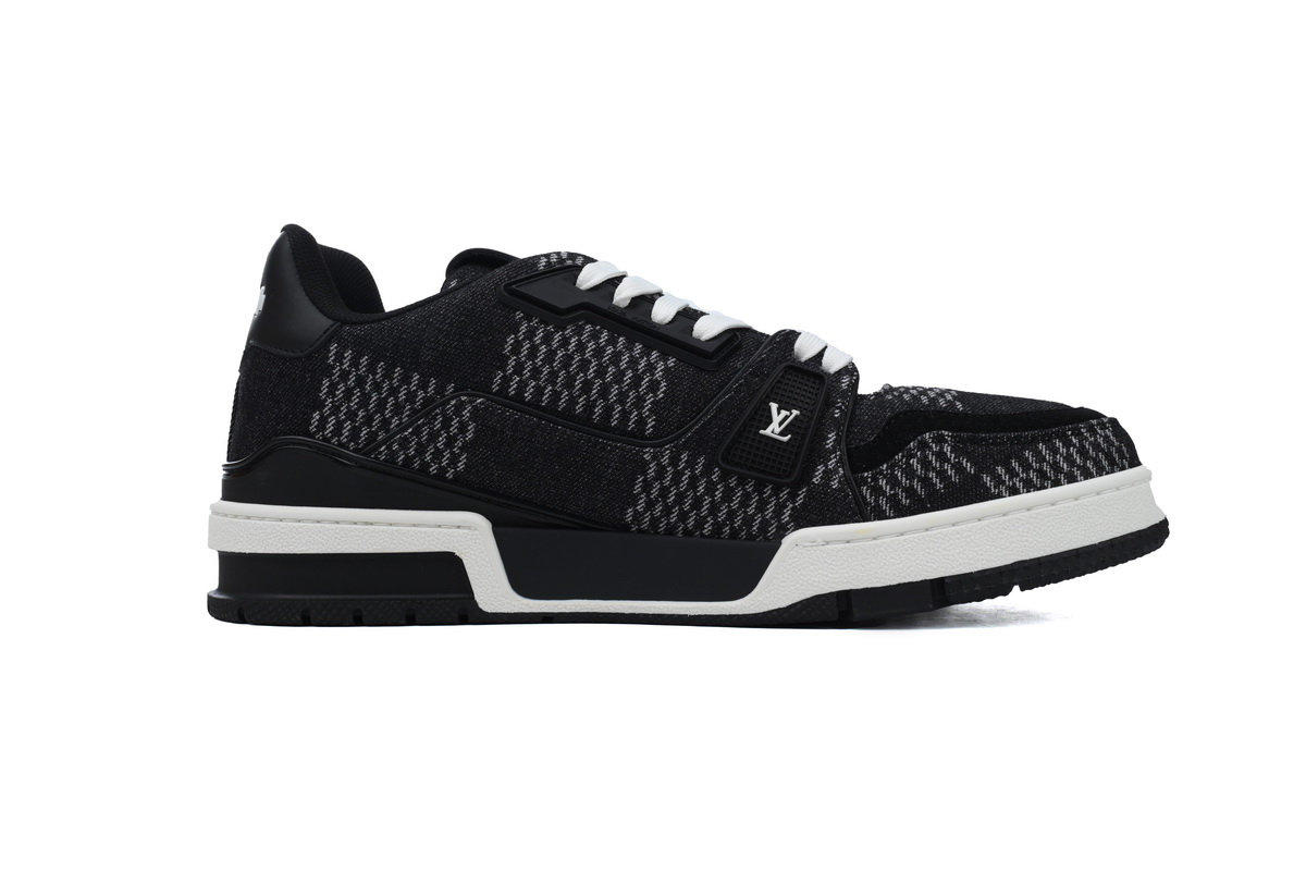 Pkkicks God Batch Louis Vuitton LV Trainer Black Damier 3D Denim 1AD6DX