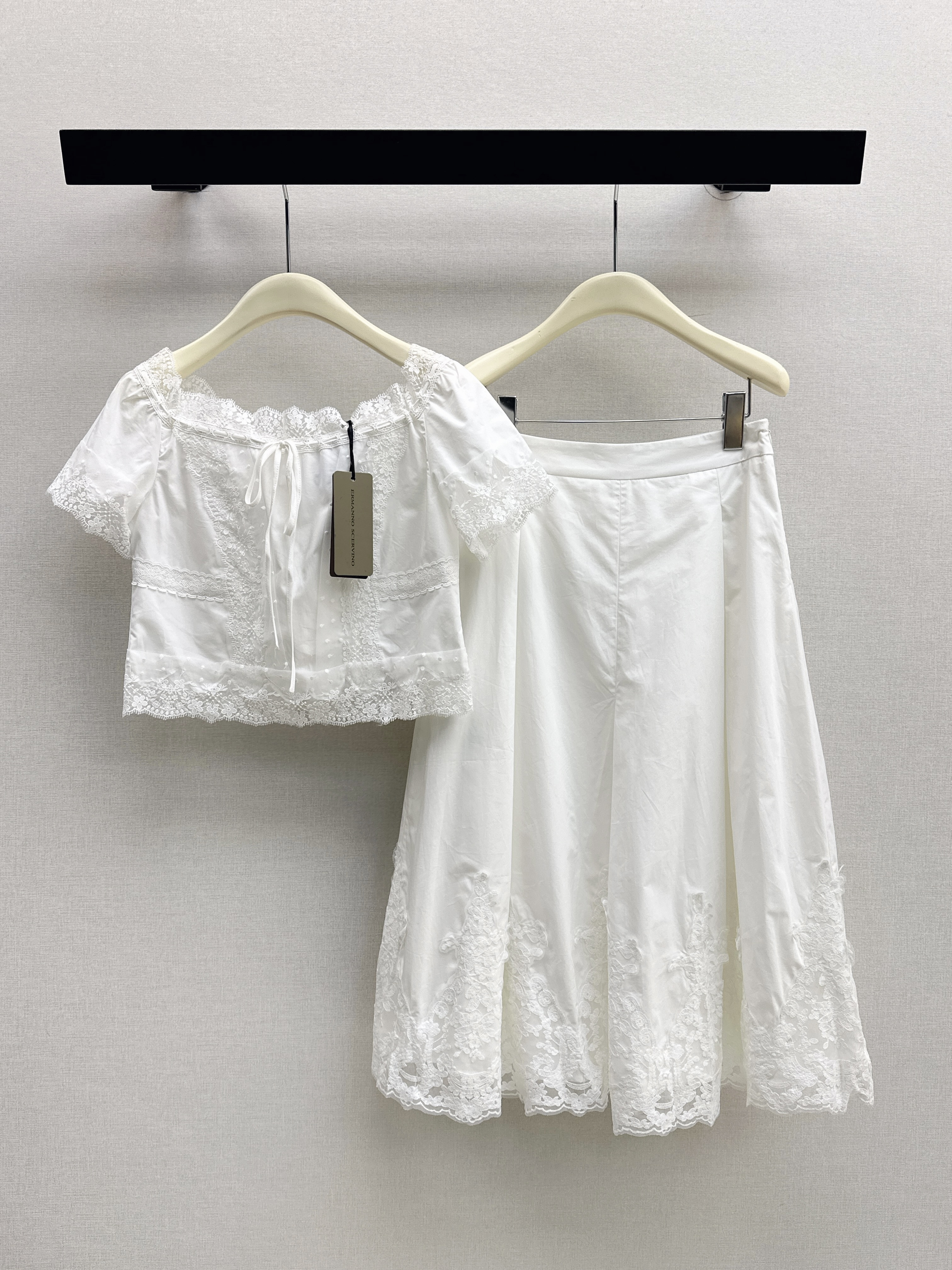 ES New lace trim patchwork set