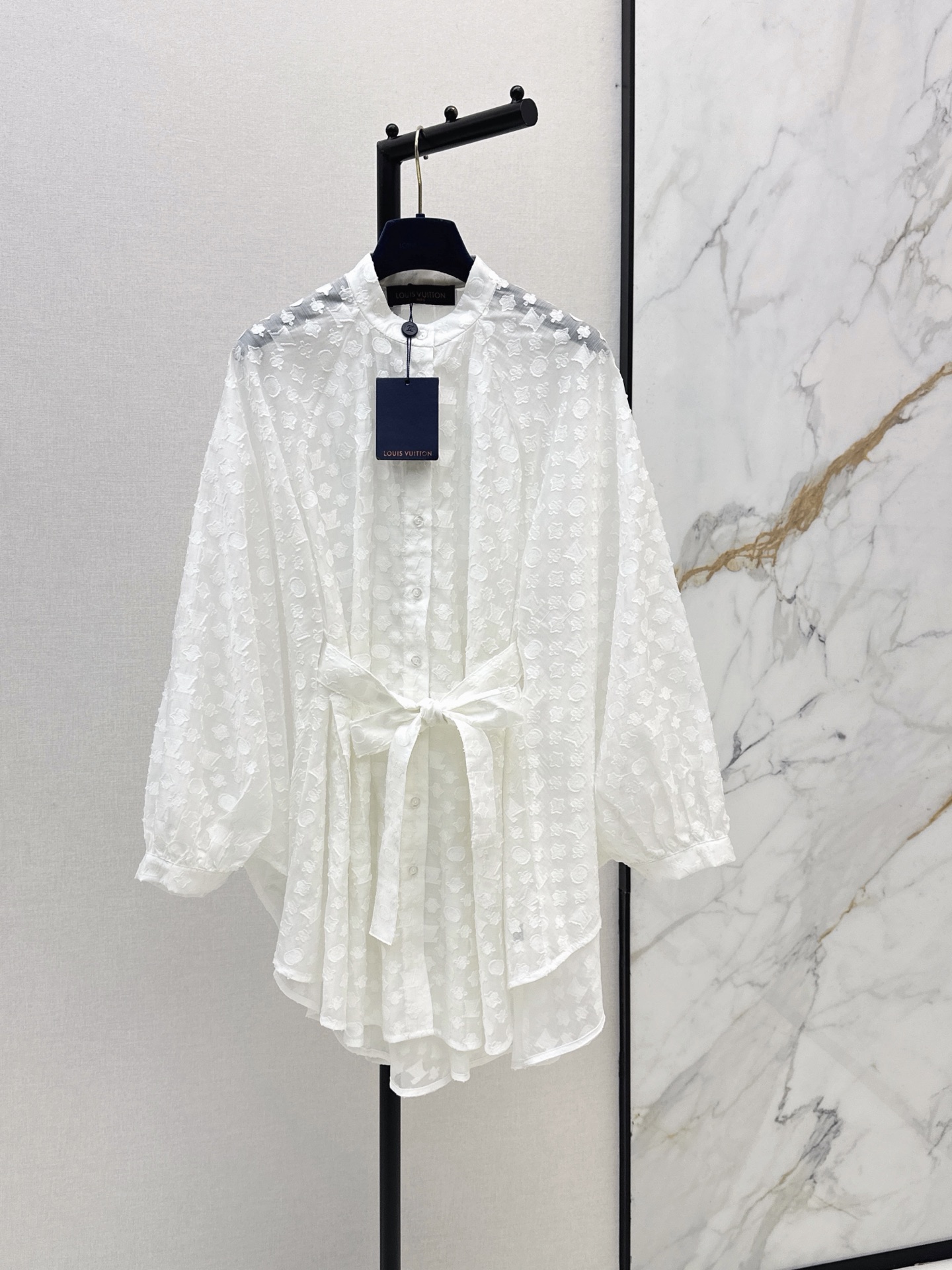 Louis New Jacquard lace-up cape top
