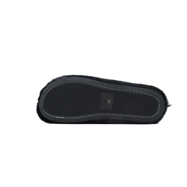 Marni Long-hair Calfskin Fussbett Sabot Black SBMR000600P412200N99
