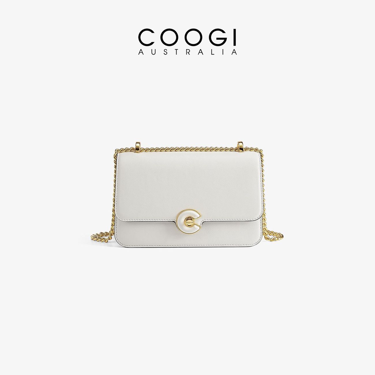 [COOGI] Bag 2026 New High-end Chain Bag Cowhide All-match Small Square Women's Bag High-end Women's Crossbody Bag