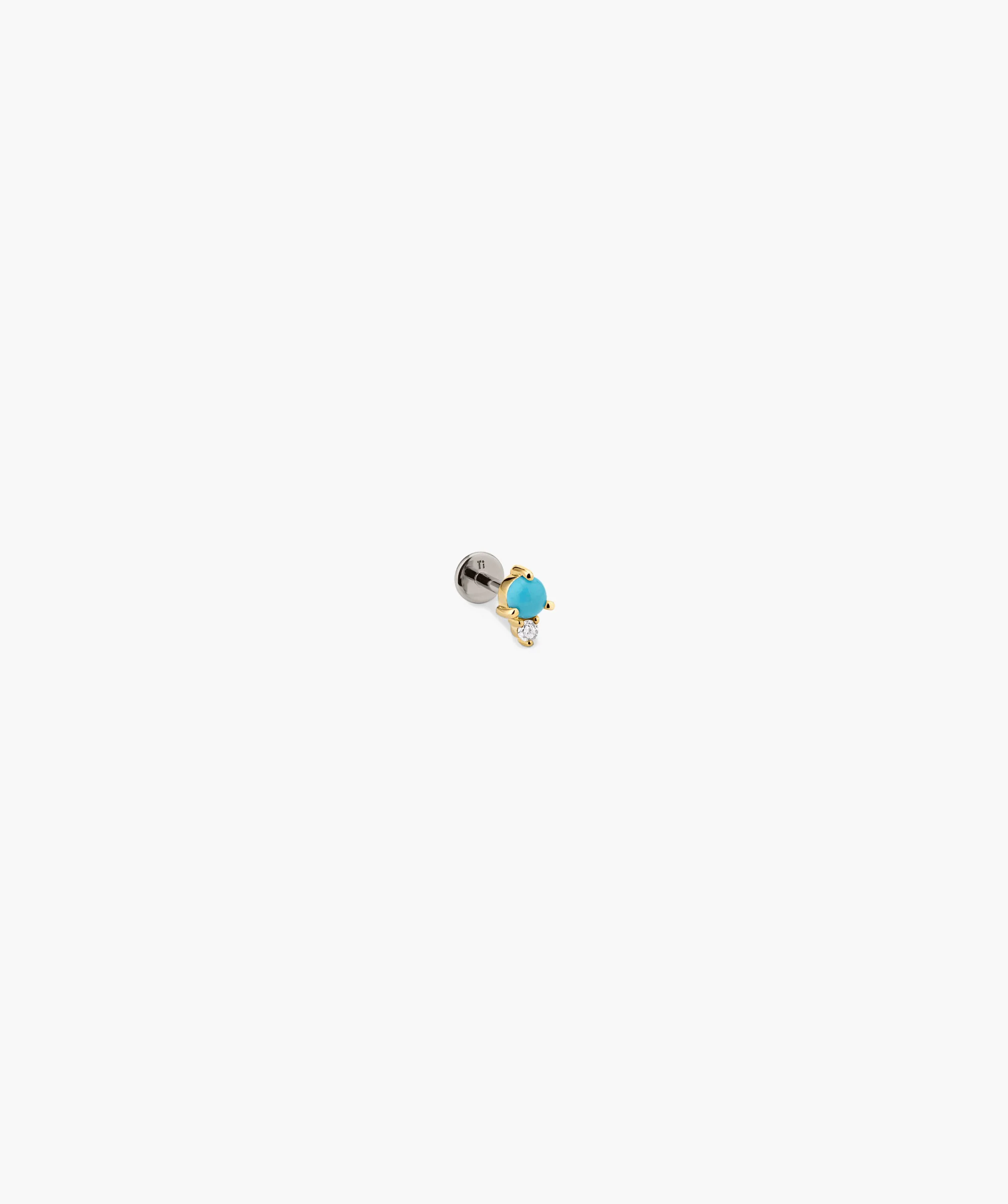 Piercing Studio - Single Turquoise Diamond Droplet Flat Back Stud