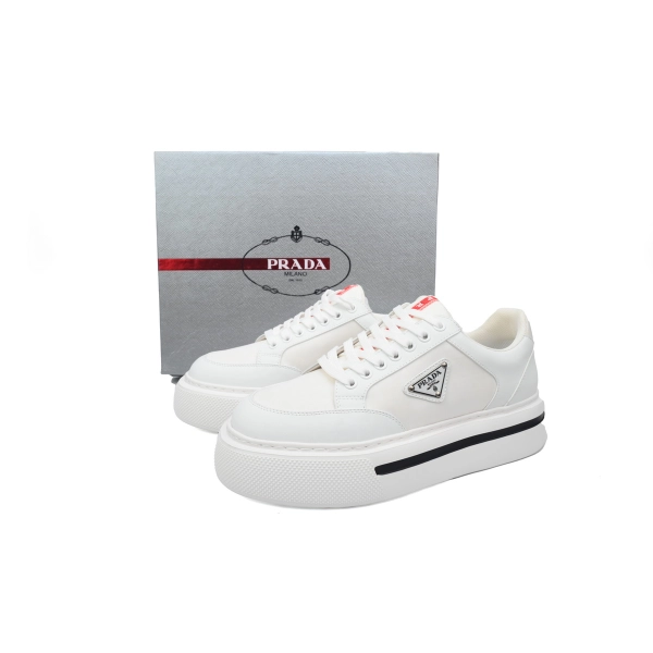 Prada Platform Sneakers White Plaid