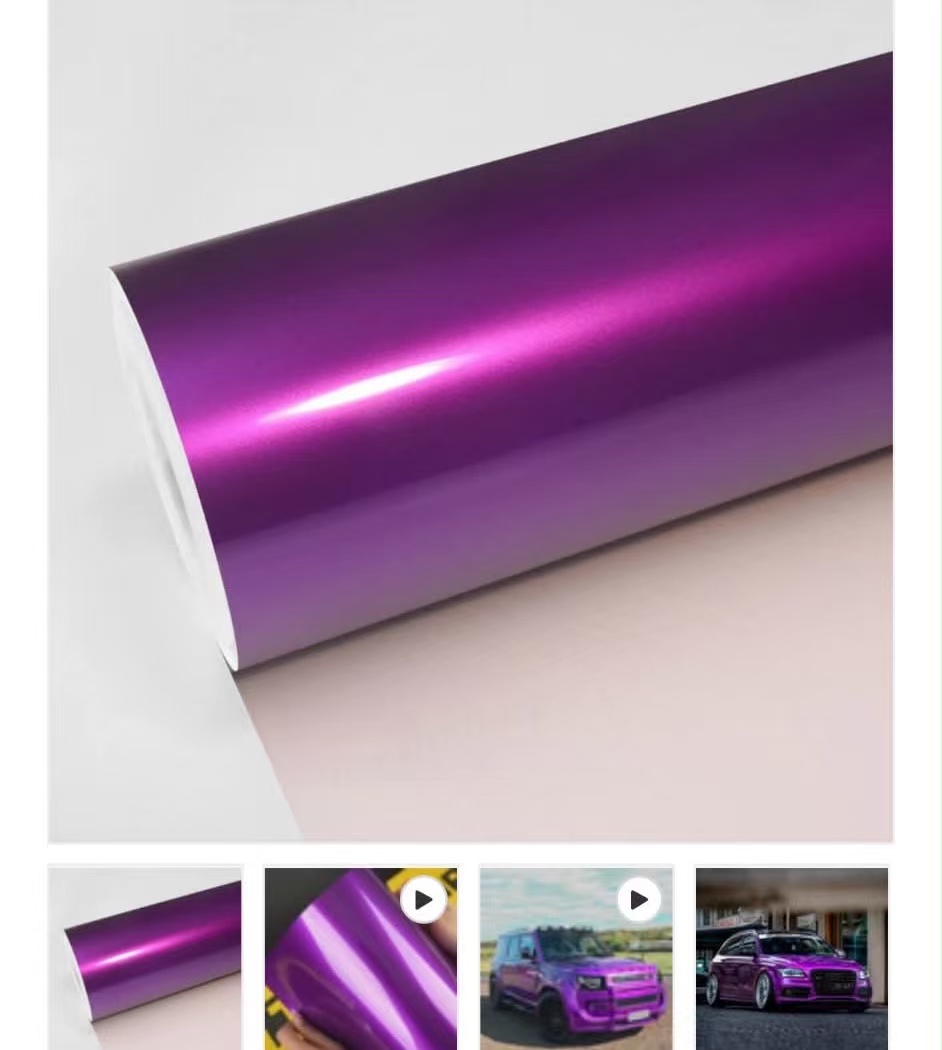 50ft x 5ft / Glossy Metallic Berry Purple vinyl wrap sticker PET