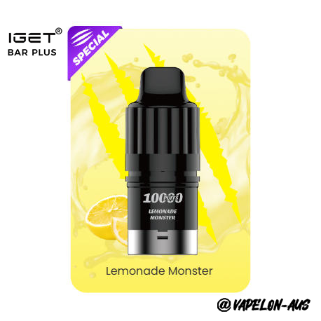 IGET BAR PLUS S3 POD 10000 Puffs - Lemonade Monster