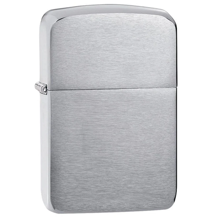 Zippo Classic Brushed Chrome Pocket Lighter - Windproof & Refillable Flip-Top Metal Lighter - Everyday Use Pocket Lighters - Luxury Lighters Made in USA