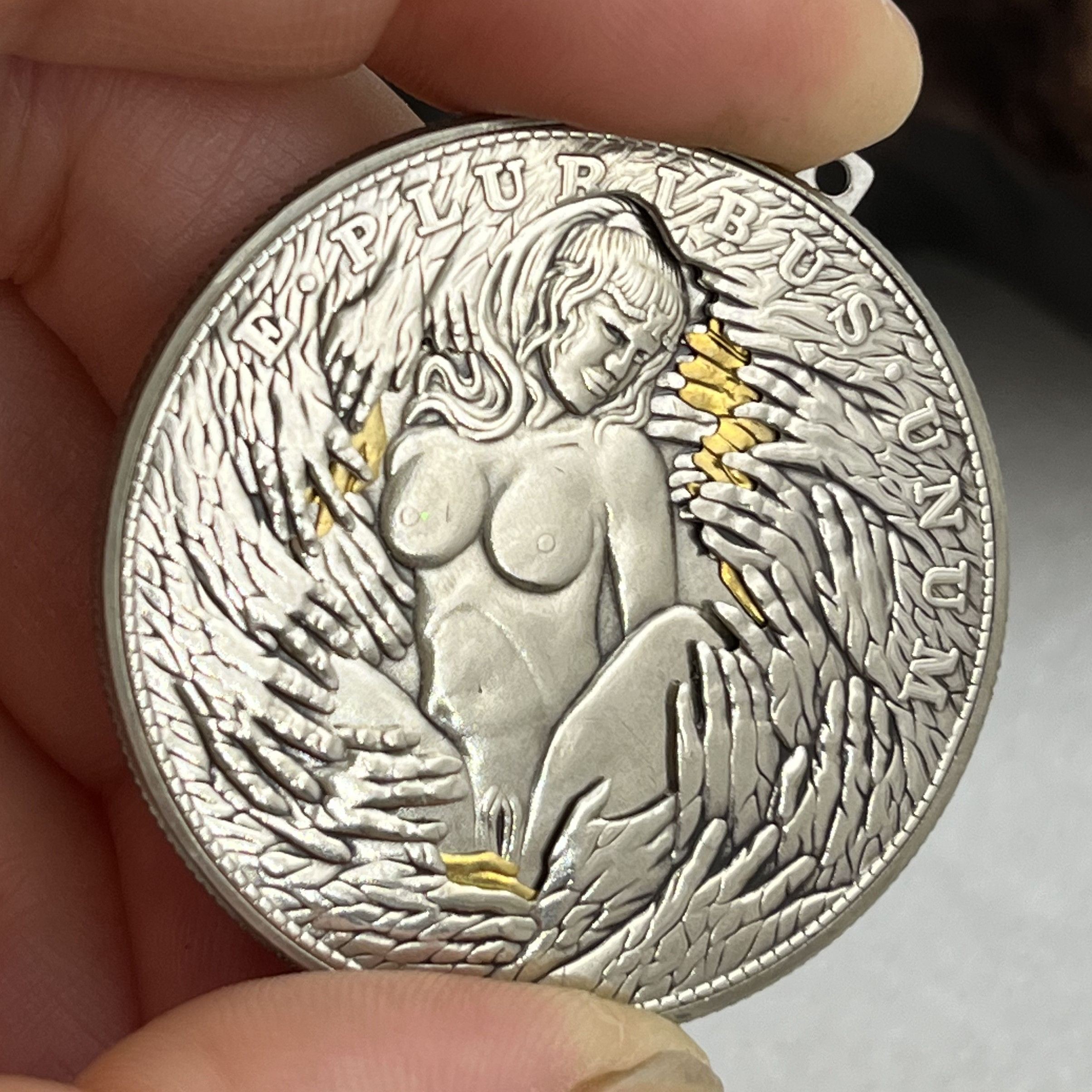 Movable Mechanical Coin  'Goddess Of Thousand Hands'  Sexy Girl Roman Booteen Coin Hobo Nickel Morgan Dollar Amazing Art Collectible Creative Gift Handmade Commemoration Coin